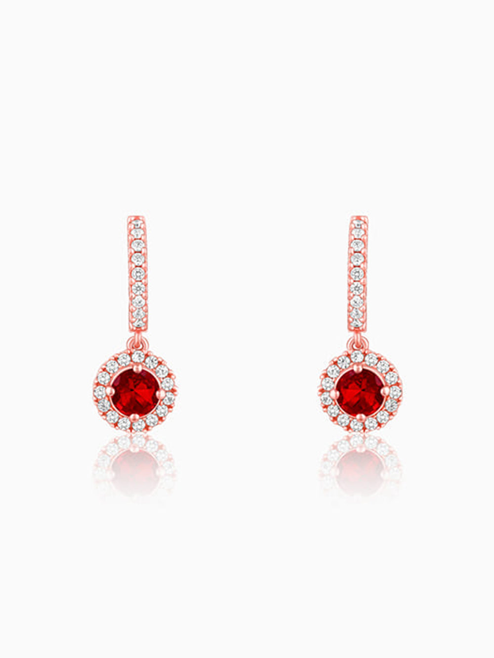 Rose Gold Red Drizzle Drop Earrings