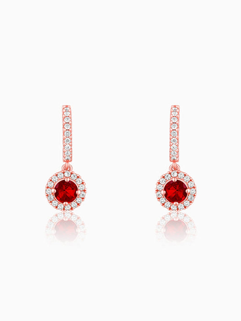 Rose Gold Red Drizzle Drop Earrings