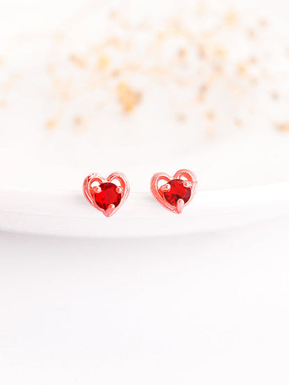 Rose Gold Cute Love Studs