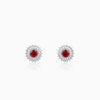 Silver Zircon Ruby Sunshine Studs