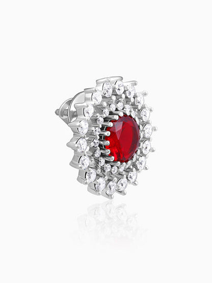 Silver Zircon Ruby Sunshine Studs