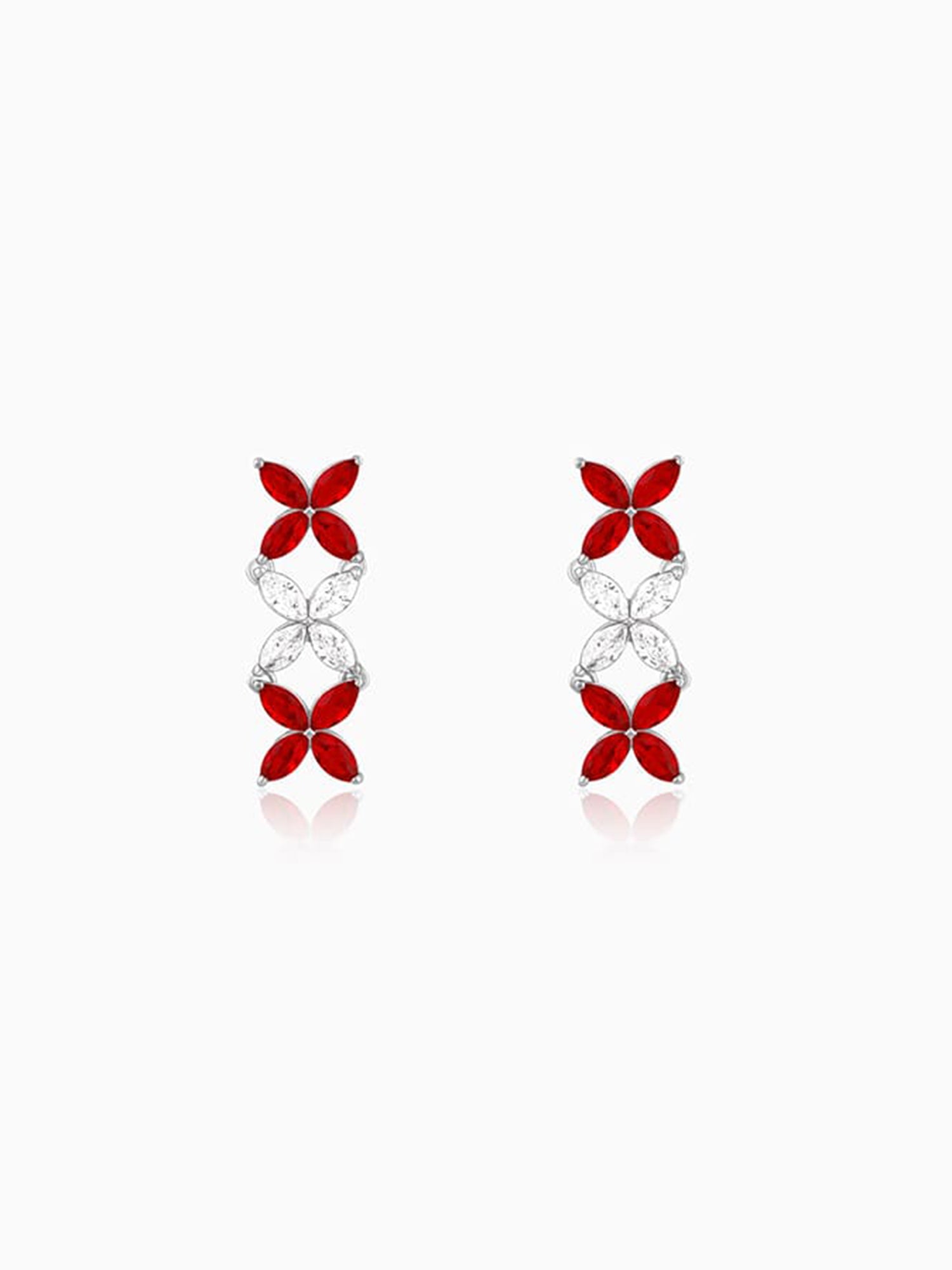 Silver Criss Cross Love Earrings