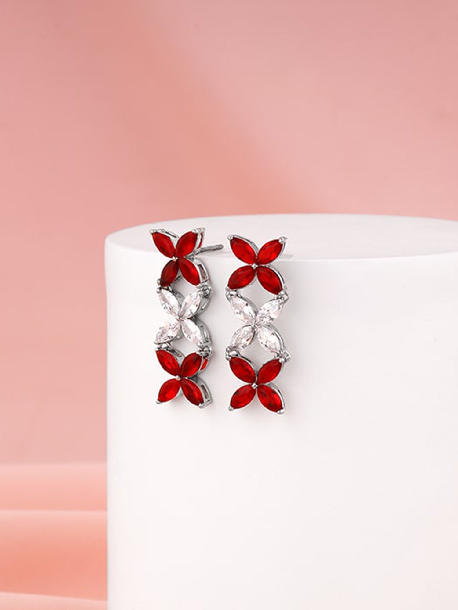Silver Criss Cross Love Earrings