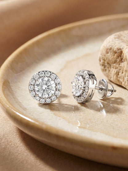 Silver Drizzle Drop Stud Earrings