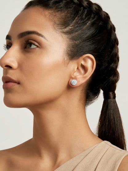 Silver Drizzle Drop Stud Earrings