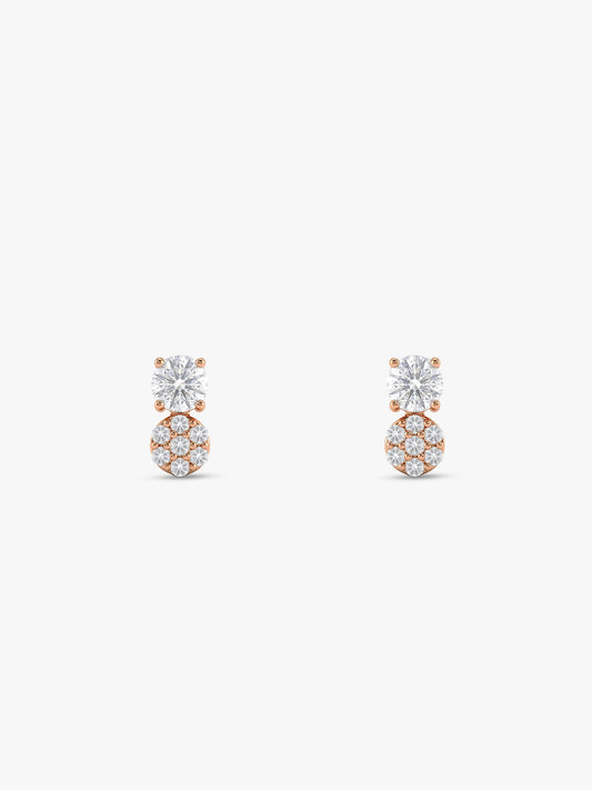Rose Gold Zirconia Elegance Earrings