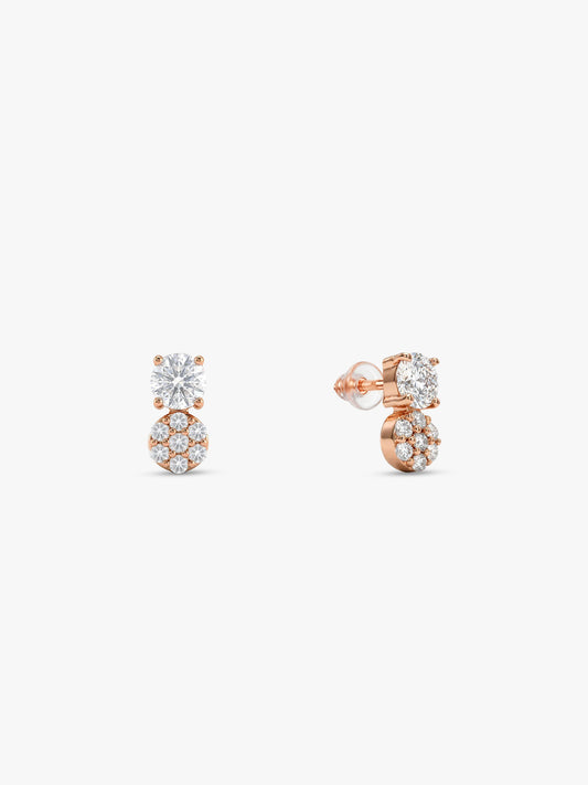 Rose Gold Zirconia Elegance Earrings
