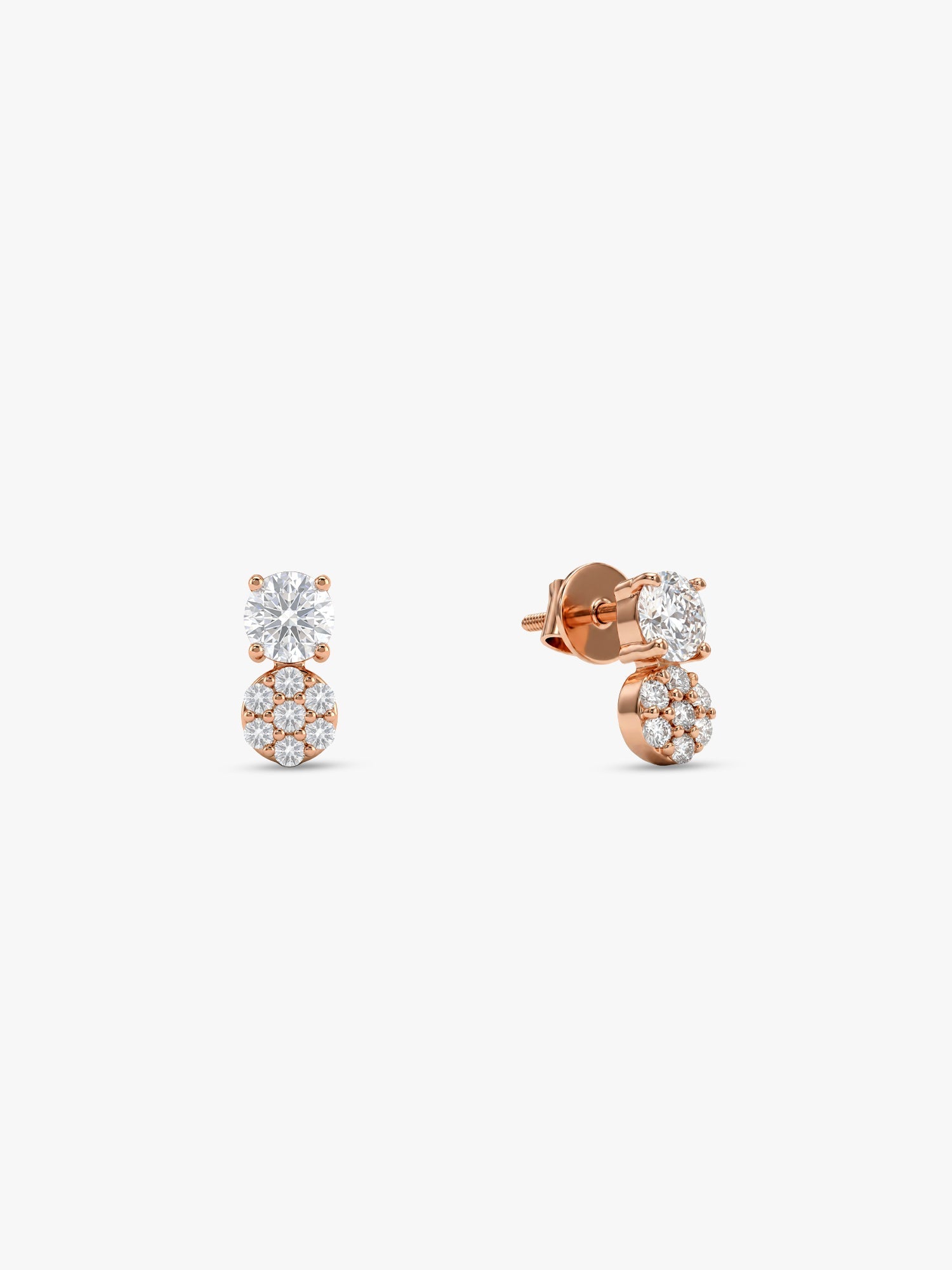 Rose Gold Zirconia Elegance Earrings