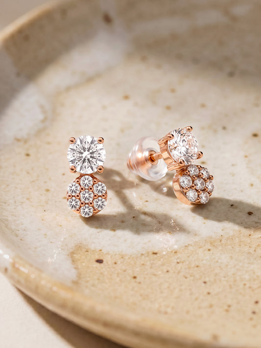 Rose Gold Zirconia Elegance Earrings