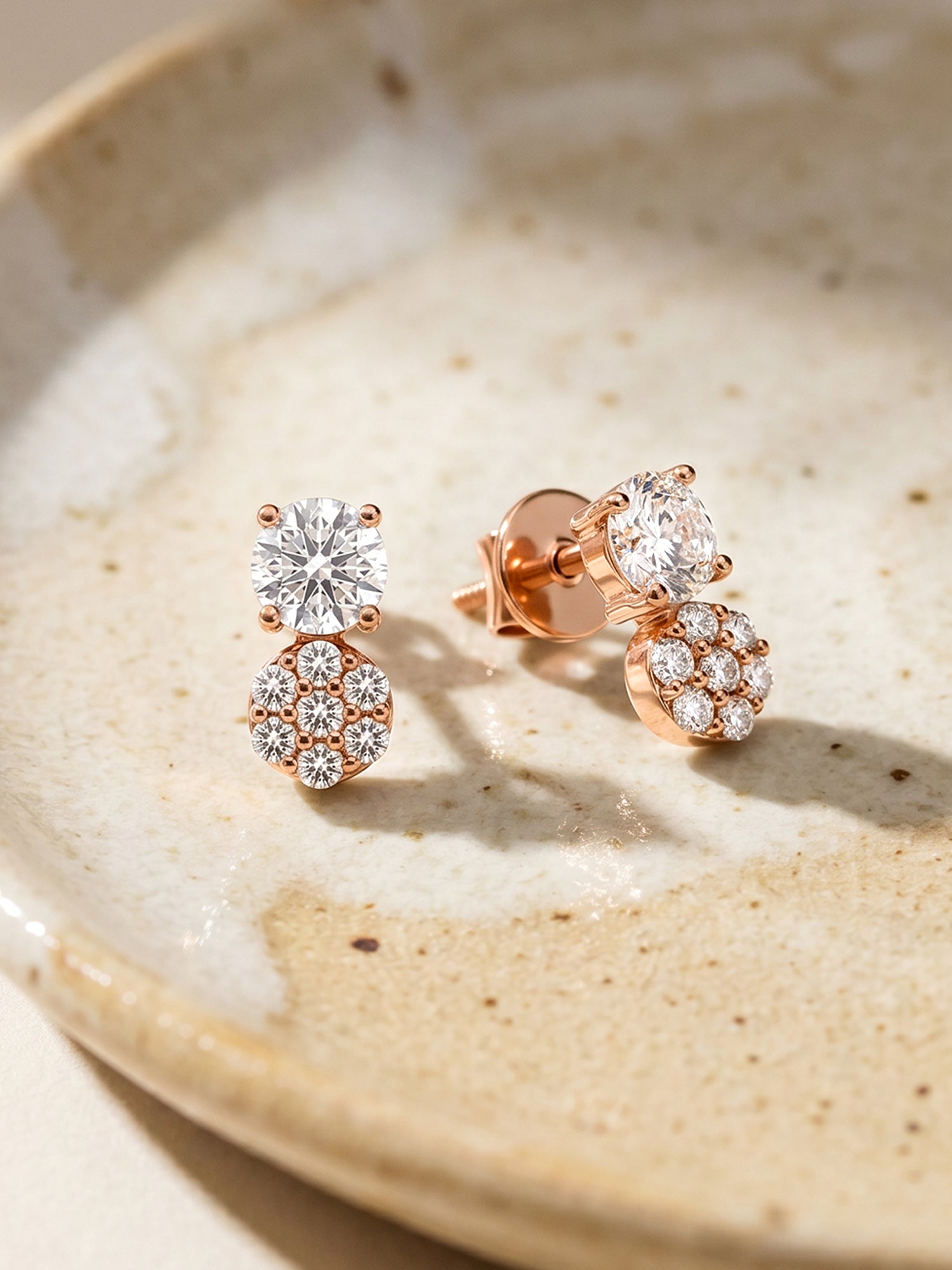 Rose Gold Zirconia Elegance Earrings