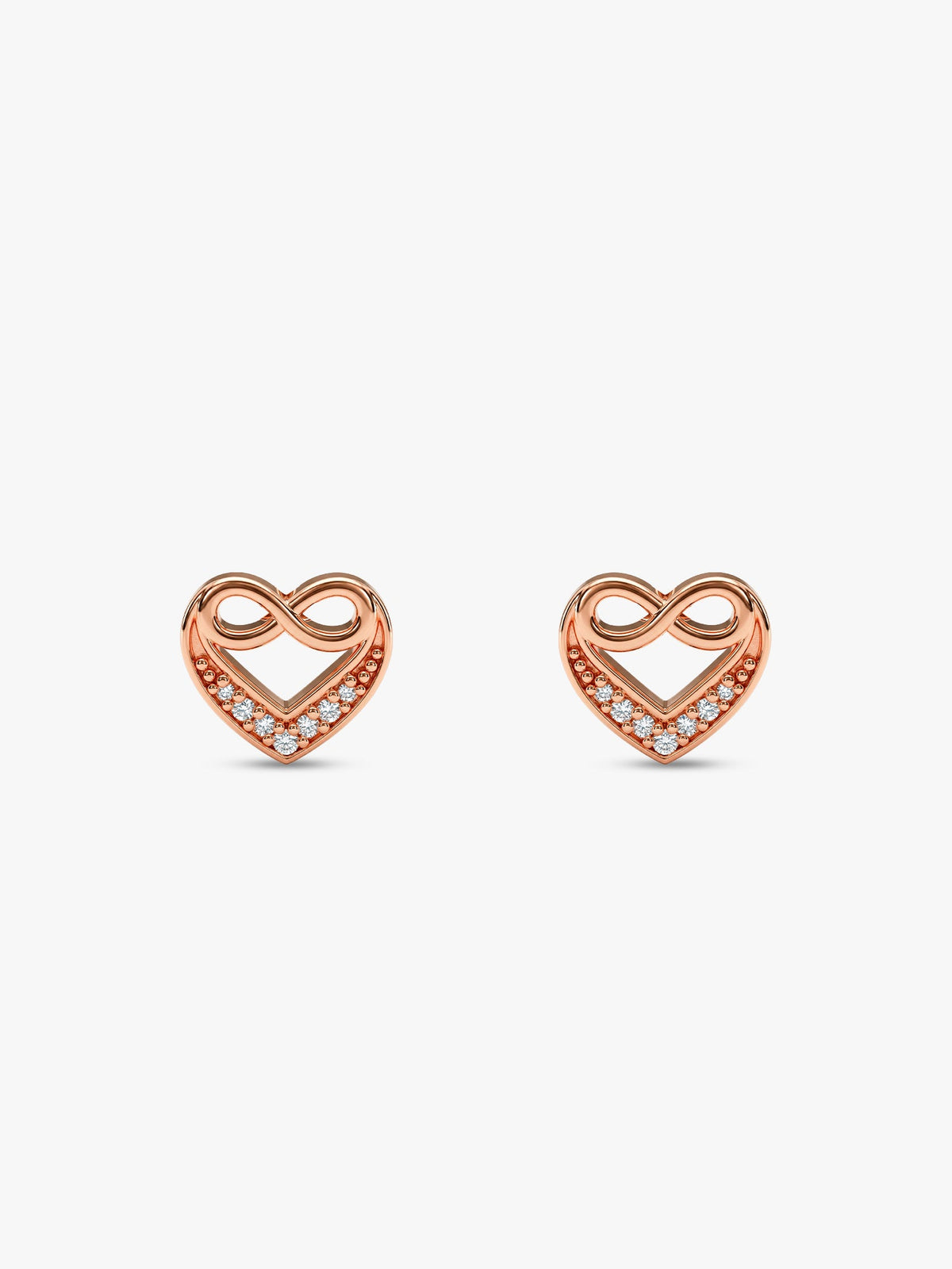 Rose Gold Infinite Love In Heart Earrings