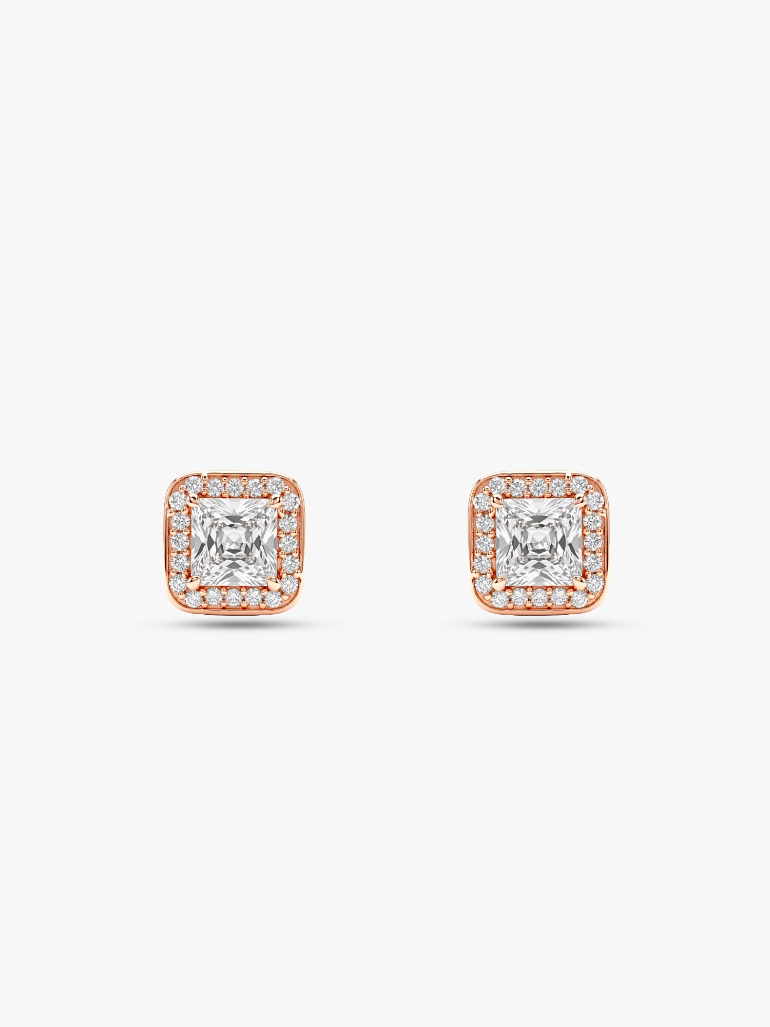Rose Gold Love Square Earrings