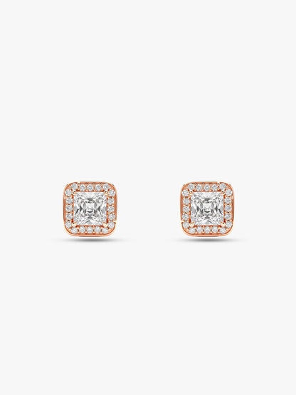 Rose Gold Love Square Earrings