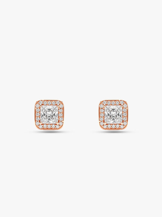 Rose Gold Love Square Earrings