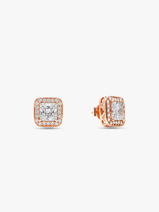 Rose Gold Love Square Earrings
