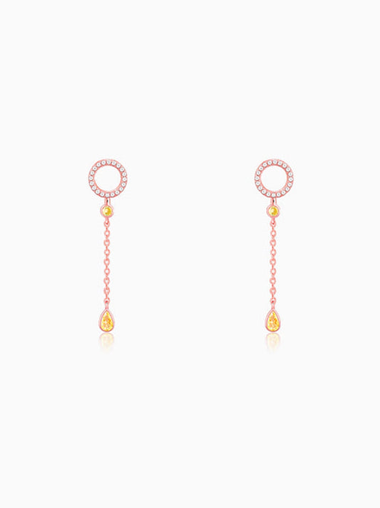 Rose Gold Swinging Bird Earrings