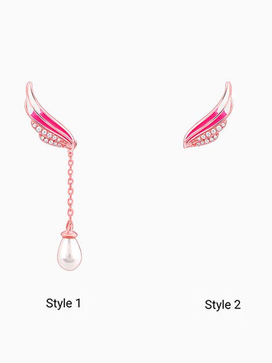 Rose Gold Flutter in Pink Earrings