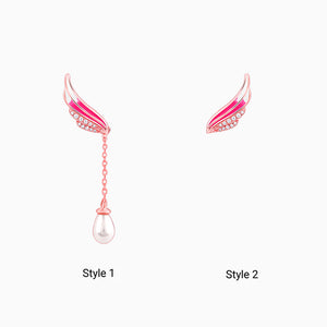 Rose Gold Flutter in Pink Earrings