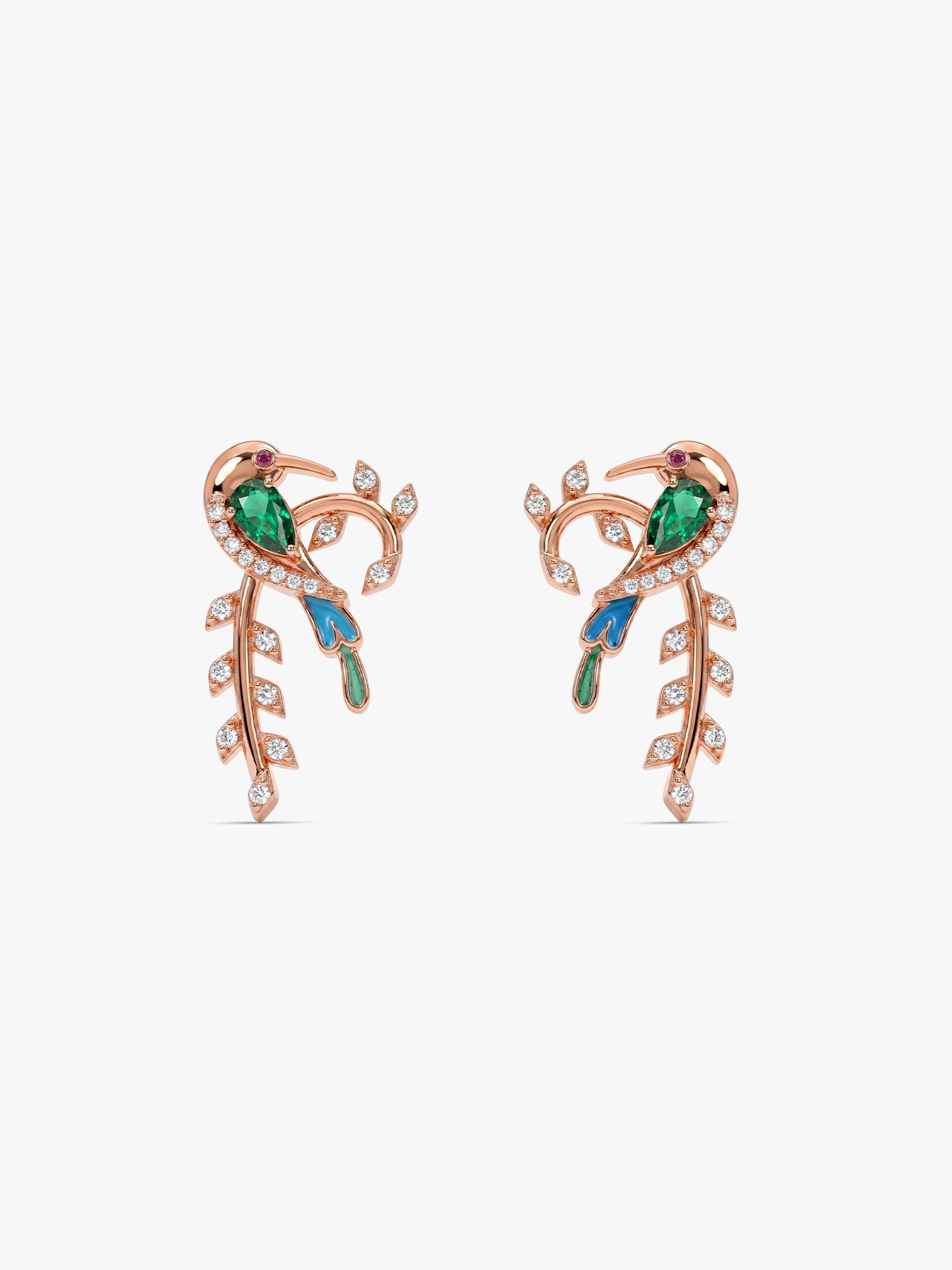 Rose Gold Lovely Bird Earrings
