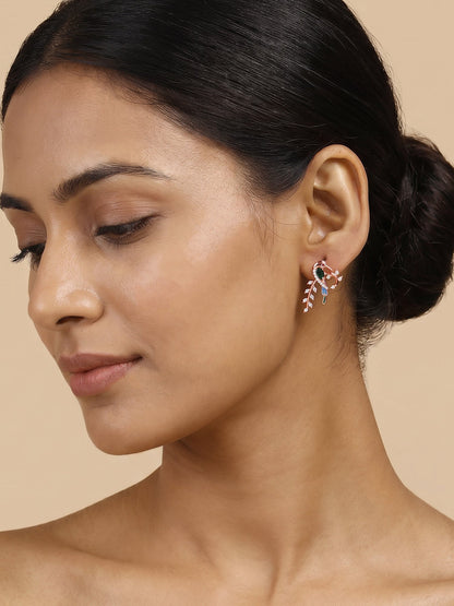 Rose Gold Lovely Bird Earrings