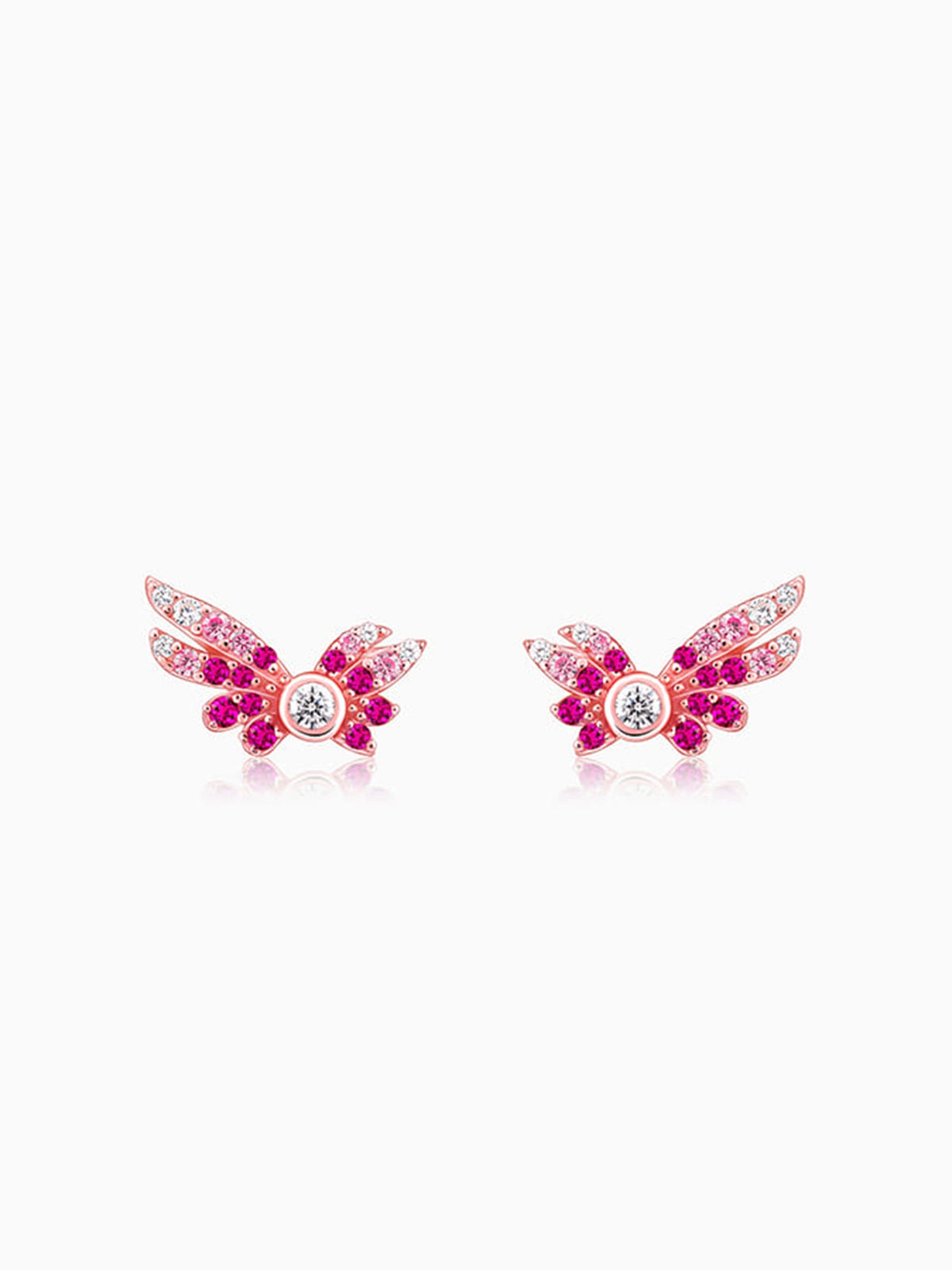 Rose Gold Fly In Pink Earrings