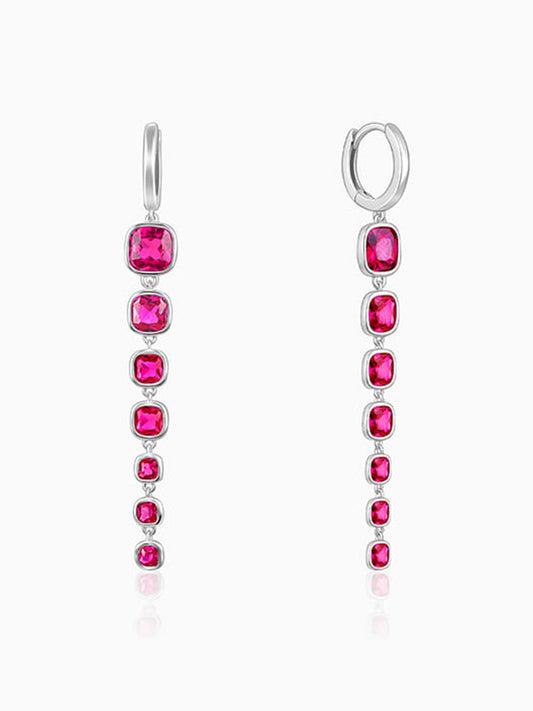 Silver Fall in Pink Danglers