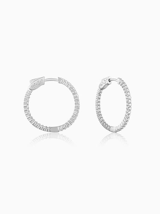 Silver Enchanted Radiance Hoops