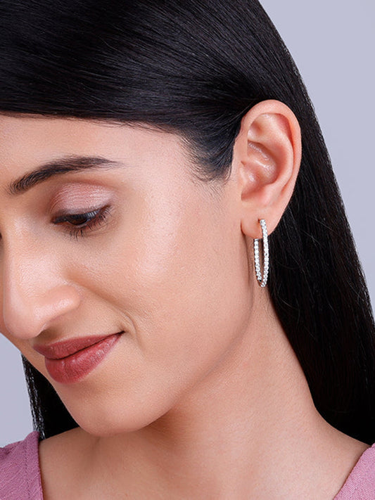 Silver Enchanted Radiance Hoops