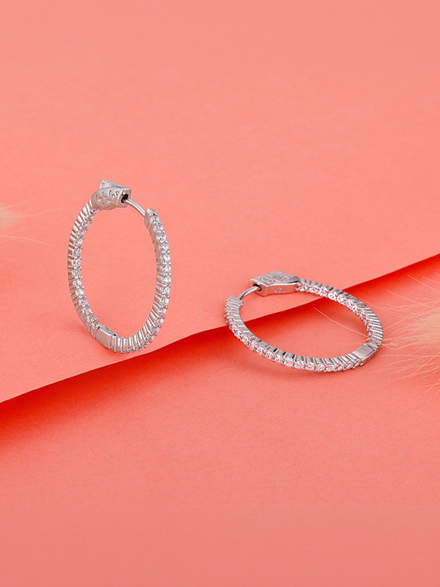 Silver Enchanted Radiance Hoops