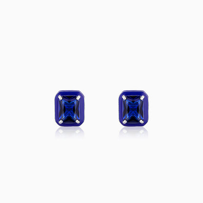 Silver Royal Blue Earrings