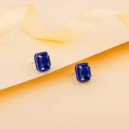 Silver Royal Blue Earrings