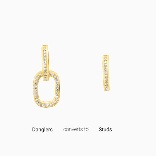 Golden Interconnected Hoop Earrings