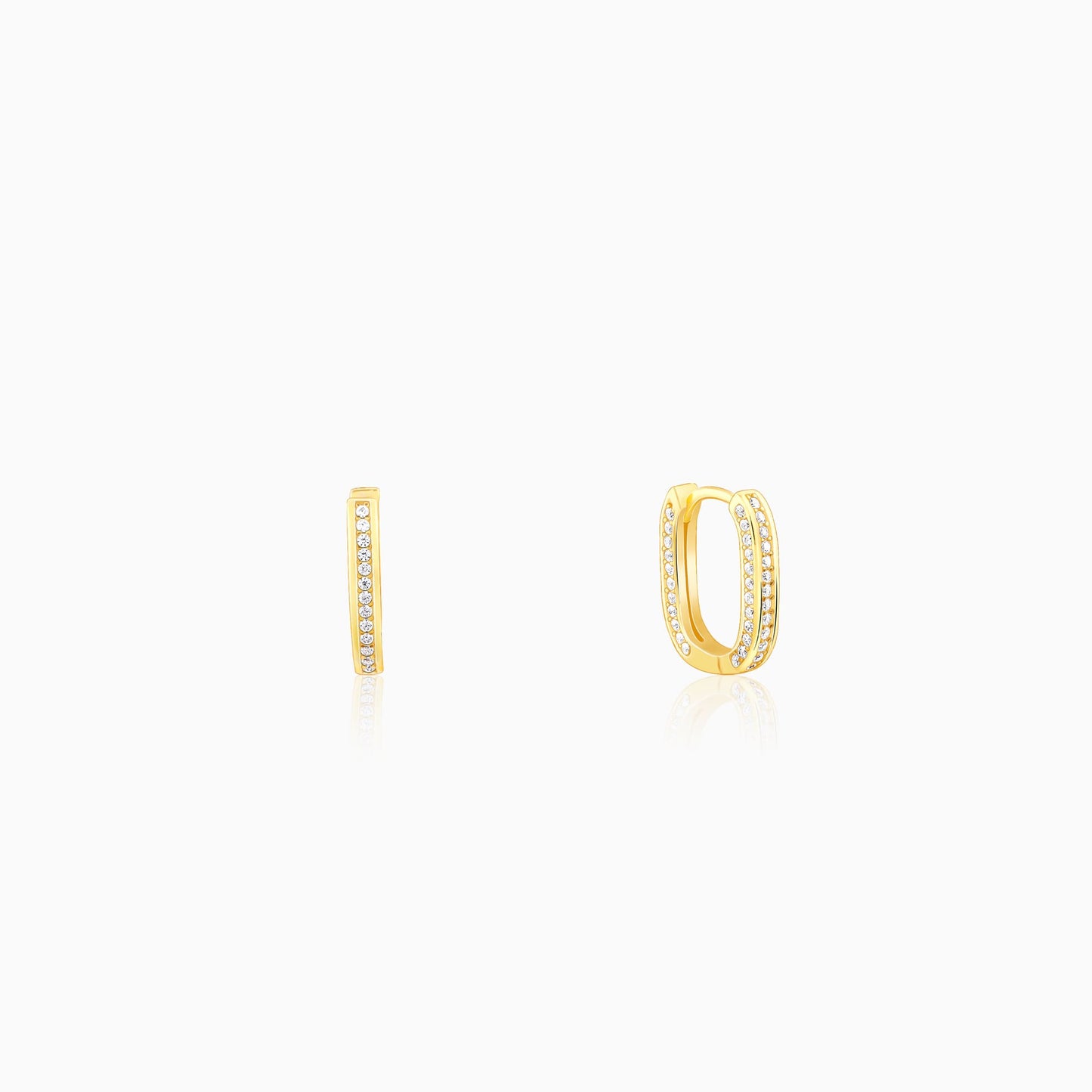 Golden Interconnected Hoop Earrings