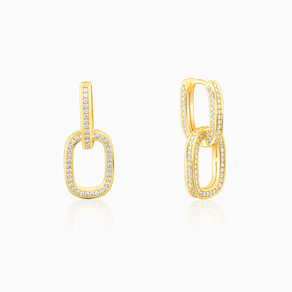 Golden Interconnected Hoop Earrings