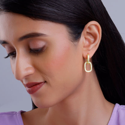 Golden Interconnected Hoop Earrings