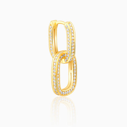 Golden Interconnected Hoop Earrings