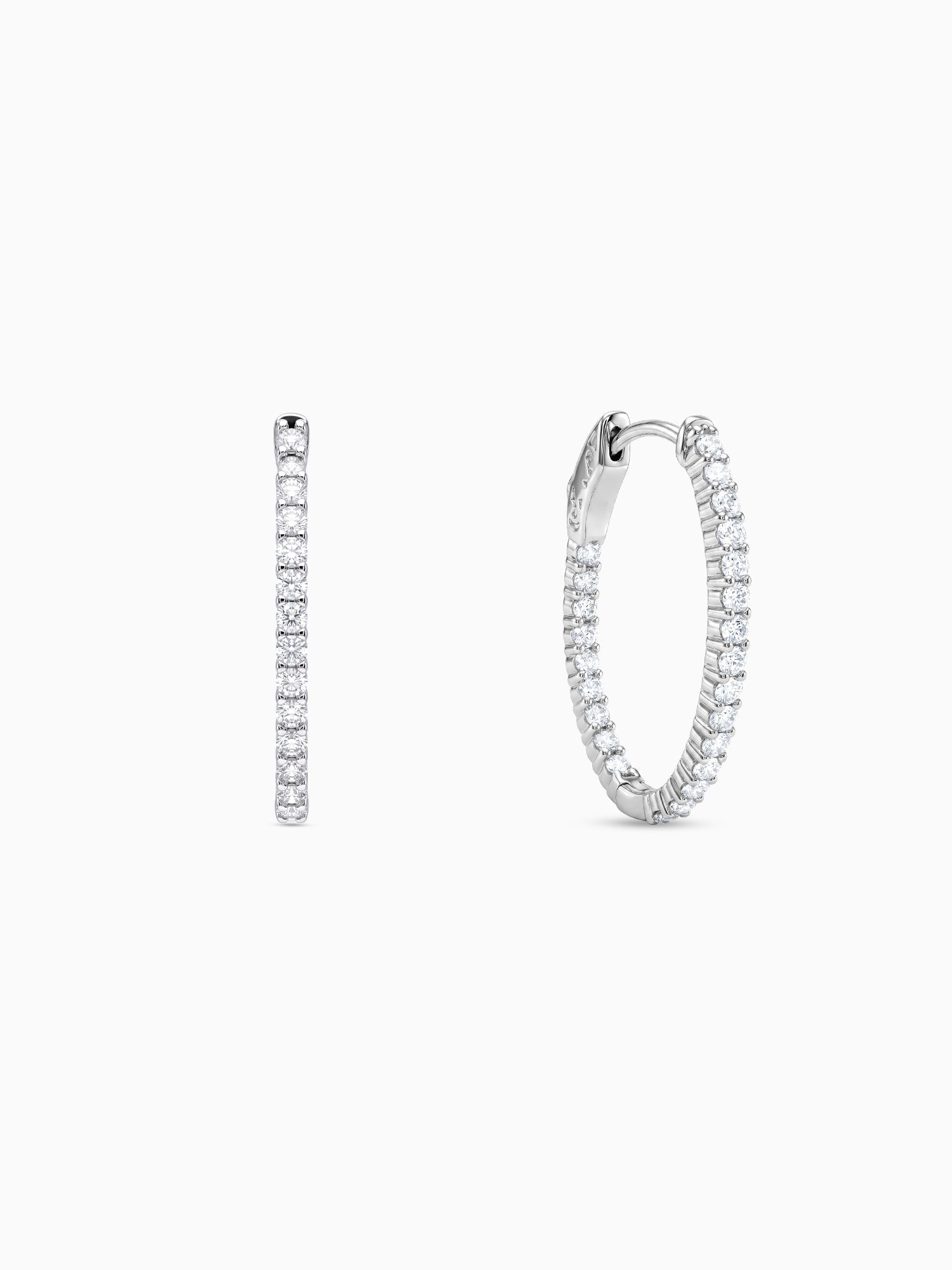 Silver Enchanted Eve Oval Hoops