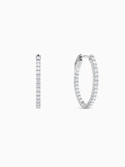Silver Enchanted Eve Oval Hoops