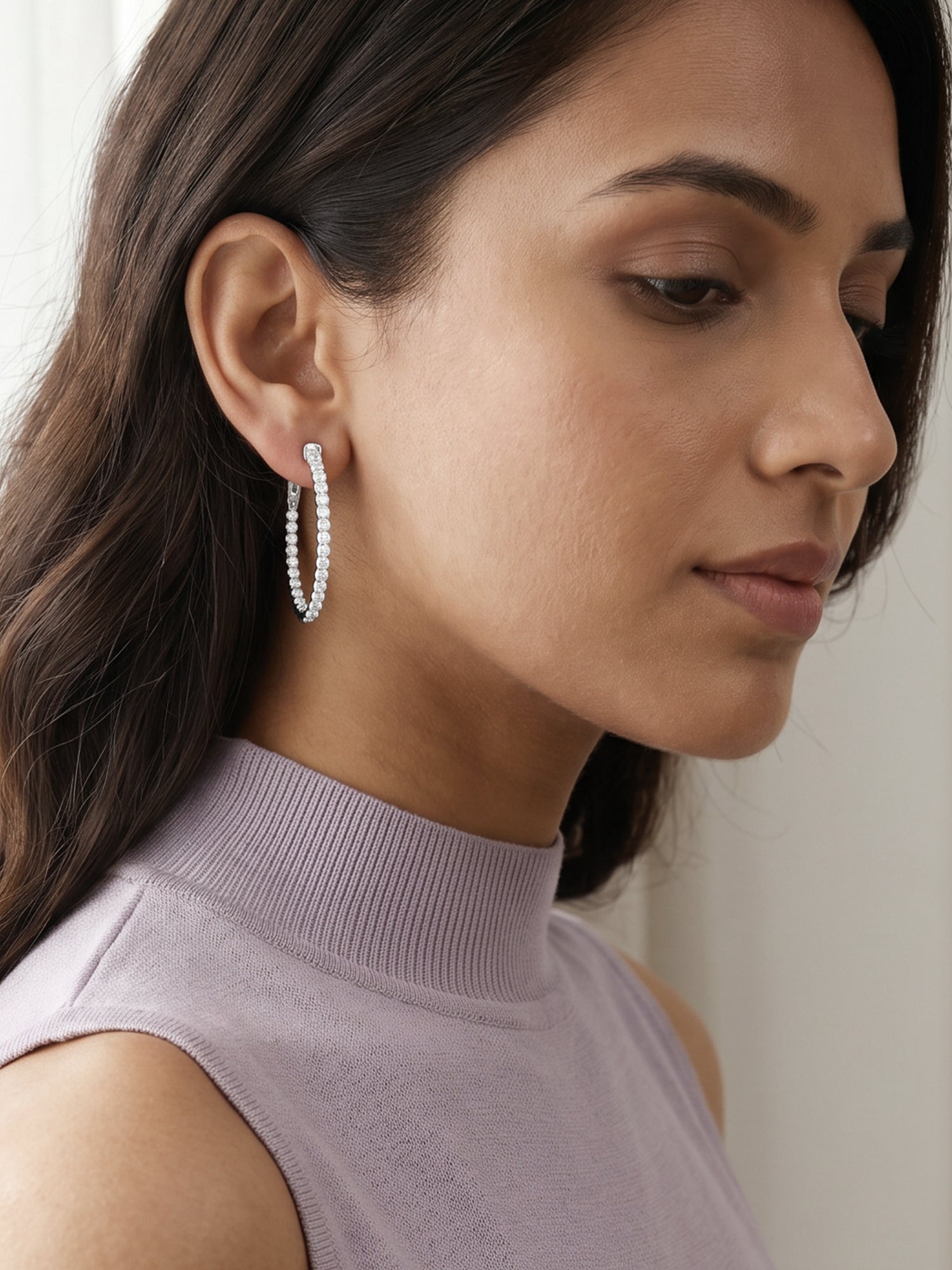 Silver Enchanted Eve Oval Hoops