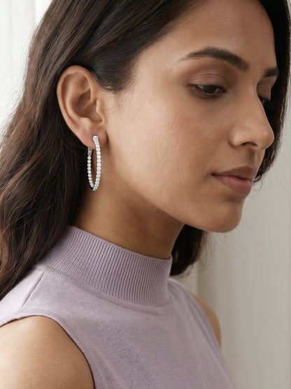 Silver Enchanted Eve Oval Hoops