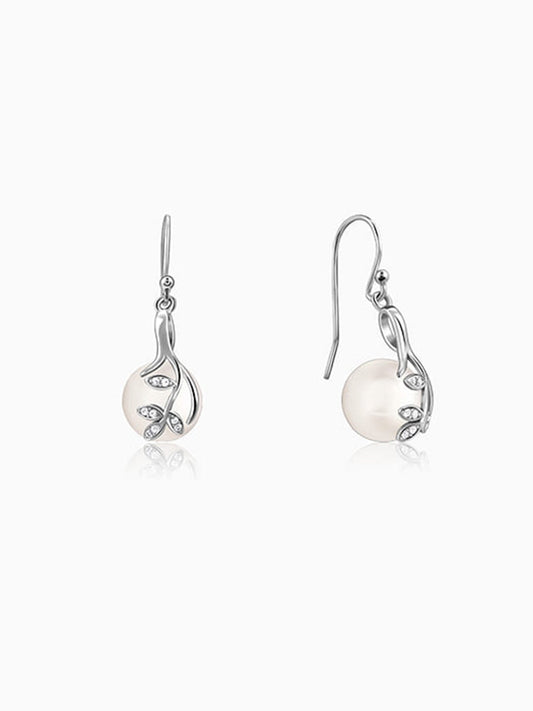 Silver Shiny Pearl Earrings