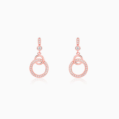 Rose Gold Locked in Love Dangler Earrings