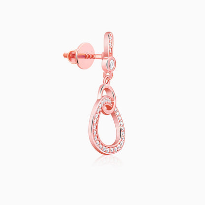 Rose Gold Locked in Love Dangler Earrings