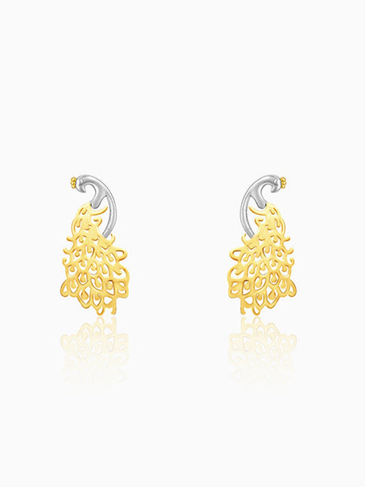 Golden Peacock Earrings