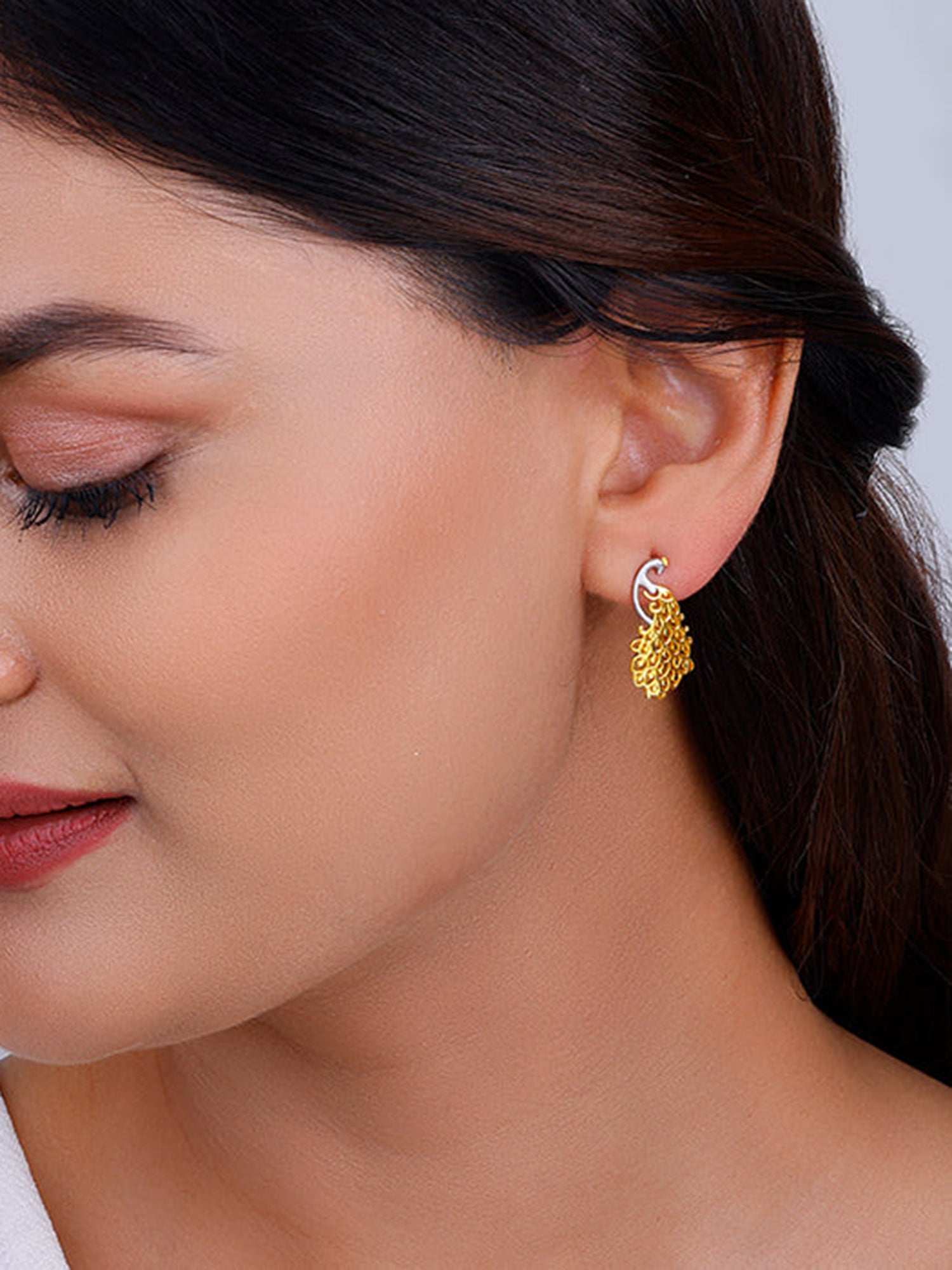 Golden Peacock Earrings