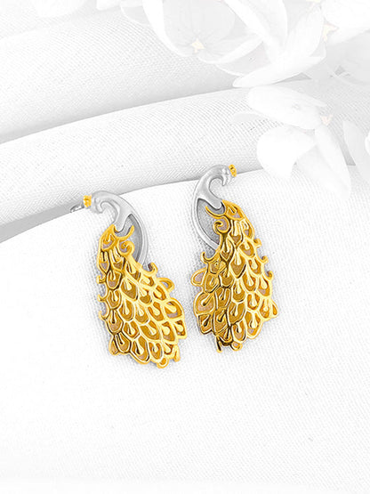 Golden Peacock Earrings