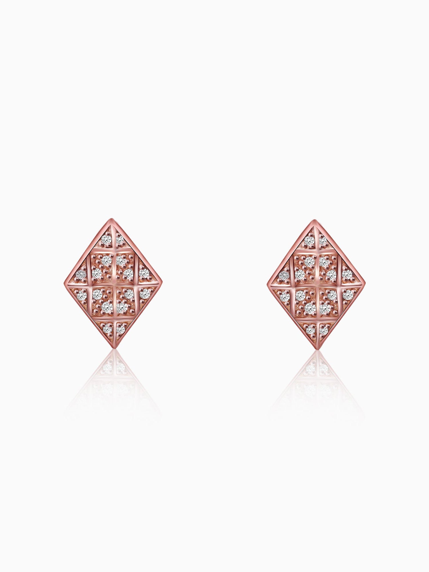 Rose Gold Zircon Stud Earrings