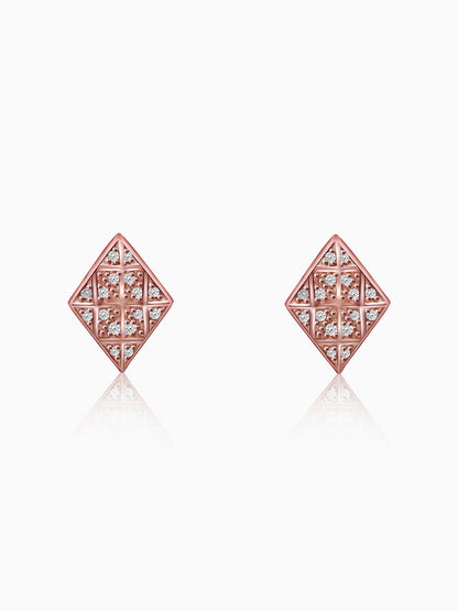 Rose Gold Zircon Stud Earrings