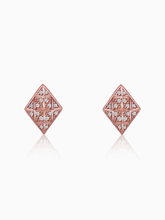 Rose Gold Zircon Stud Earrings