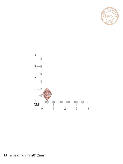 Rose Gold Zircon Stud Earrings